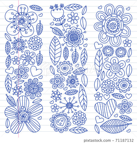 Flowers vector pattern. Background for wedding design, coloring page, book. Flowers vector pattern. Background for wedding design, coloring page, book. 71187132