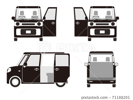 帶有單色門的輕型汽車插圖打開01 帶有單色門的輕型汽車插圖打開01 71188201