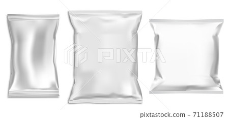 Plastic bag mock up. Foil snack pack. Food packet 71188507