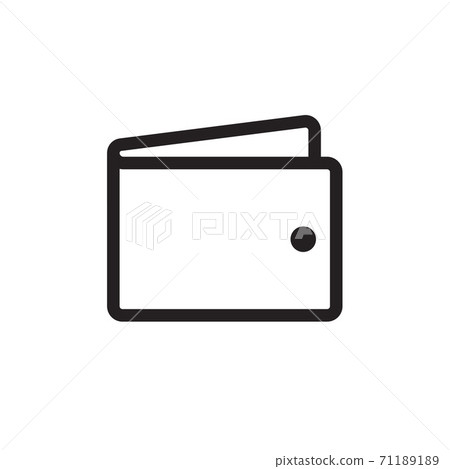 Wallet icon line outline art vector isolated black and white pictogram symbol, money case purse silhouette clipart design 71189189