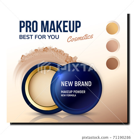 Make-up Powder Cosmetics Promotion Poster Vector Make-up Powder Cosmetics Promotion Poster Vector 71190286