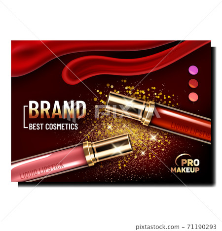 Liquid Lipstick Bottles Advertise Banner Vector 71190293