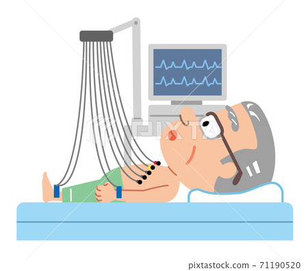 Regular medical examination for the elderly ECG illustration 71190520