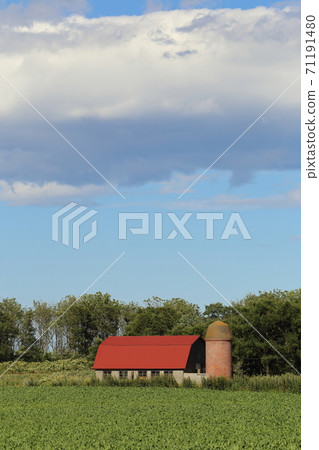 Hokkaido, Okhotsk region, landscape with ranch Hokkaido, Okhotsk region, landscape with ranch 71191480