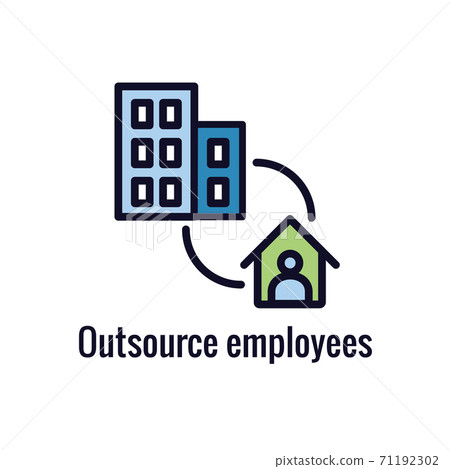 Remote work icon showing work from home concept 71192302