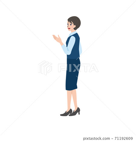 側身女商人接待員 71192609