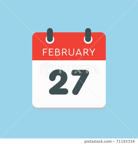 Icon day date 27 February, template calendar page 71193334