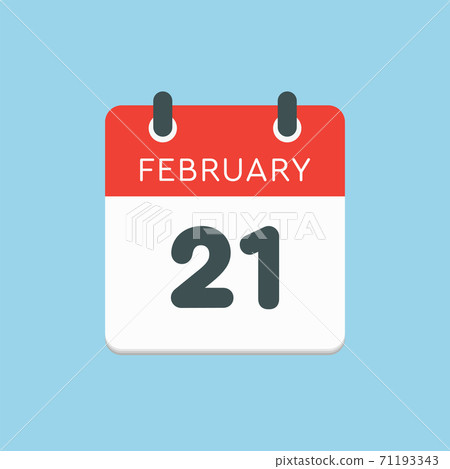 Icon day date 21 February, template calendar page Icon day date 21 February, template calendar page 71193343
