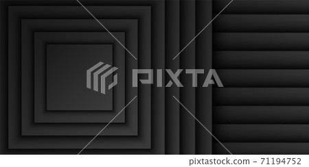 Abstract black square overlap layer background, square shape pattern, dark minimal design with copy space, vector illustration 71194752