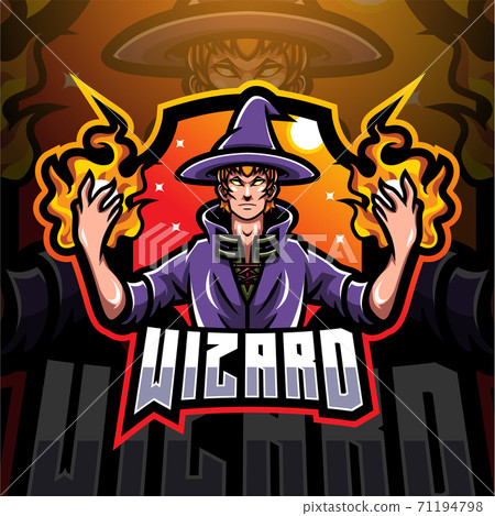 Wizard esport mascot logo design 71194798