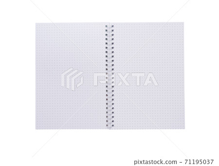 Blank dotted spiral white notebook, paper isolated on white background. Blank dotted spiral white notebook, paper isolated on white background. 71195037