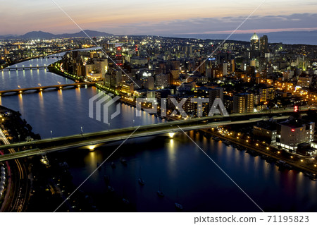 Evening view of Niigata City (from Toki Messe to Bandai Bridge) 71195823