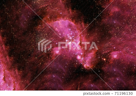 Red galaxy with stars and nebulae. Elements of this image furnished by NASA were. 71196130