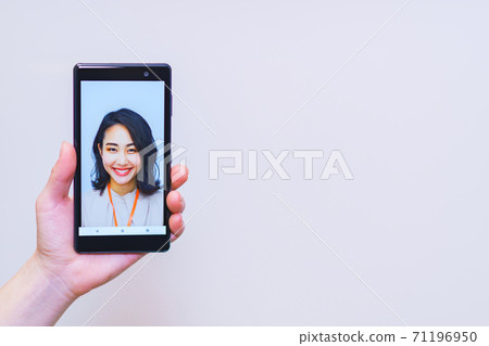 Face recognition security eKYC DX [Image of digitization of authentication] 71196950