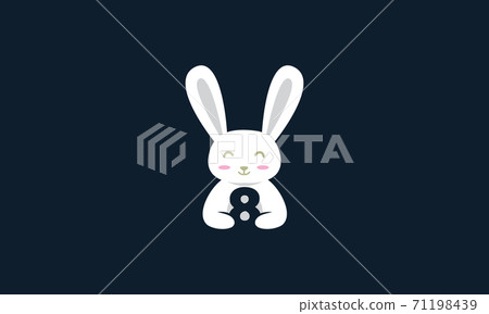 animal pets rabbit bunny cute with number 8 vector 71198439