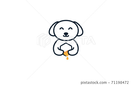 animal pets dog cute line  with honey logo vector icon design 71198472