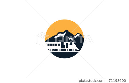 train with  mountain sunset  logo vector icon  design 71198600