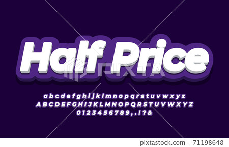 Half Price Sale discount promotion  3d purple template 71198648