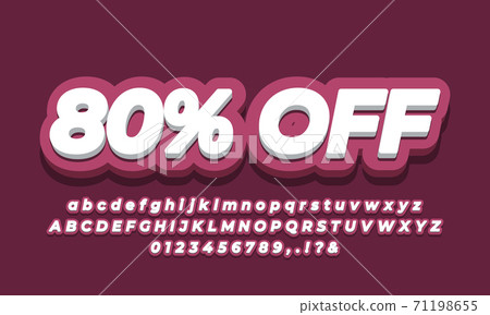 80% off sale discount promotion  3d soft  template 71198655