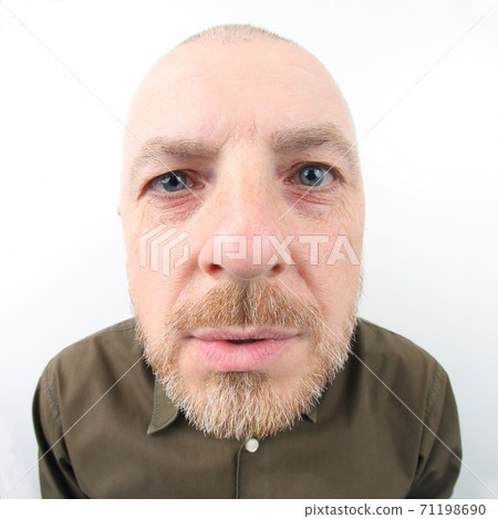 portrait of a bearded man on a light background portrait of a bearded man on a light background 71198690