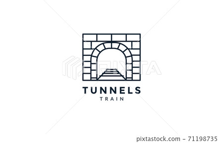 train tunnels ways modern line outline logo vector icon 71198735