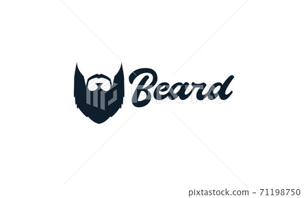 man beard face old vintage logo vector icon design 71198750