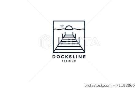 docks with sunset line outline simple logo vector icon illustration docks with sunset line outline simple logo vector icon illustration 71198860