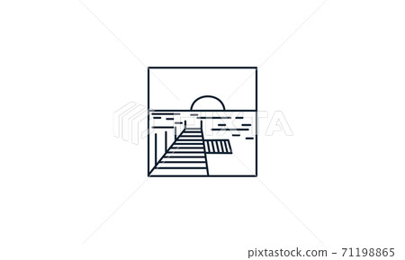 docks  line outline minimalist logo vector icon illustration 71198865