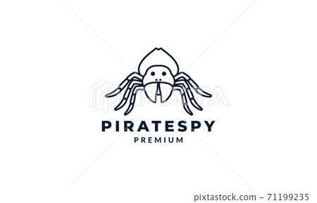 spider minimalist line art outline  logo vector icon illustration design 71199235
