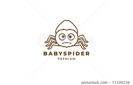 spider minimalist line art outline  logo vector icon illustration design 71199236