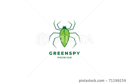 spider with leaf green plant logo vector icon illustration design 71199259