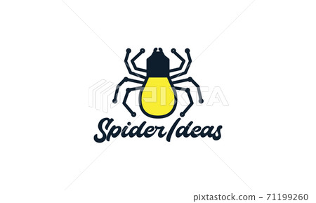 spider with lamp ideas logo vector icon illustration design art 71199260
