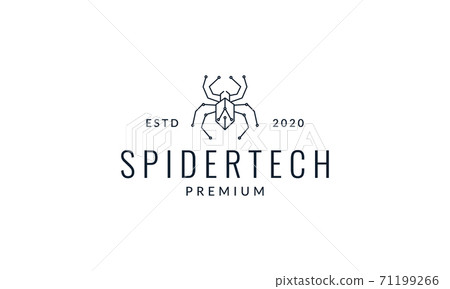 spider line art outline technology  logo vector icon illustration design art 71199266