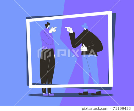 Conflict. Adult man vs woman vector concept. 71199433