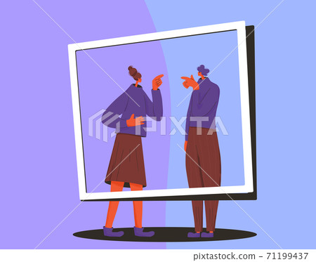 Conflict. Adult man vs woman vector concept. 71199437
