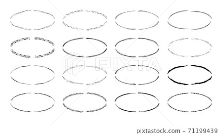Set of black circle vector grunge frames. Set of black circle vector grunge frames. 71199439
