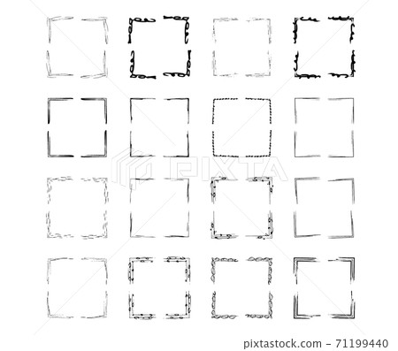 Set of black square vector grunge frames. Set of black square vector grunge frames. 71199440