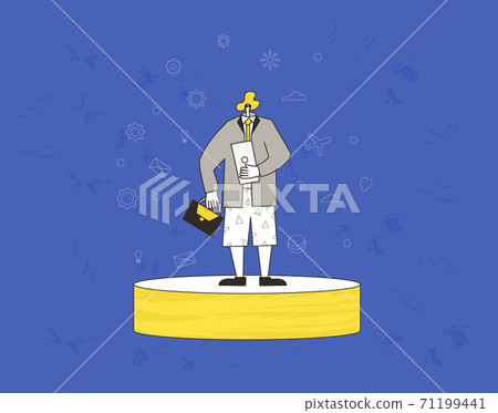Bleisure concept. Work life balance. Vector person Bleisure concept. Work life balance. Vector person 71199441