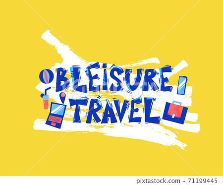 Bleisure travel vector text. Work life balance. 71199445