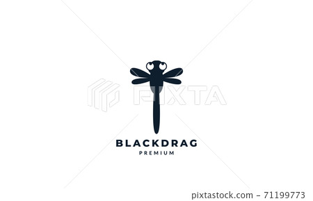 animal insect dragonflies black cartoon logo vector icon illustration design 71199773