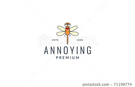 animal insect dragonflies angry cartoon logo vector icon illustration design 71199774