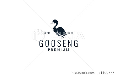 animal bird goose or swan silhouette modern logo vector icon illustration design 71199777