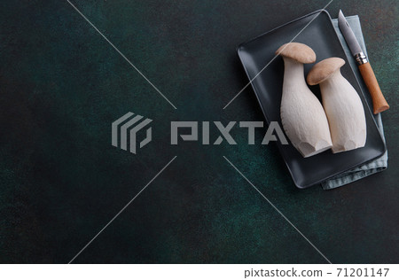 Fresh forest mushrooms in plate Fresh forest mushrooms in plate 71201147