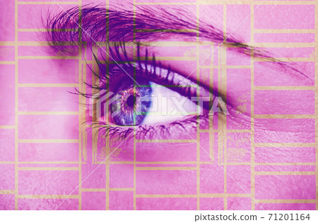 A beautiful insightful look eye. Close up shot. A beautiful insightful look eye. Close up shot. 71201164