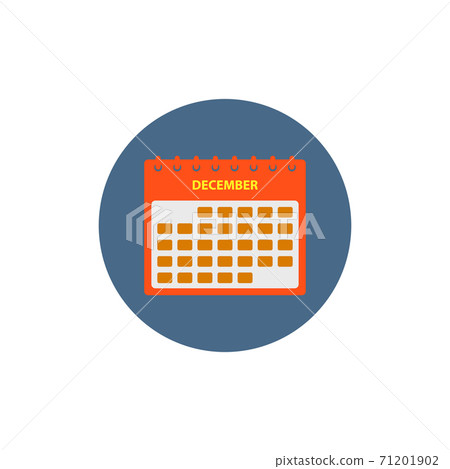 December Calendar Icon. Button Style Vector EPS. - Stock Illustration ...