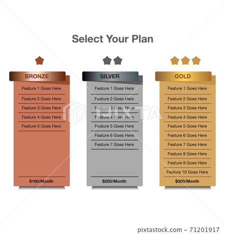 Pricing Table Templet Design. Vector EPS. 71201917