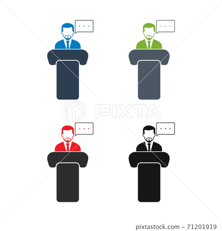 Speaker Icon Set. Flat style vector EPS. 71201919