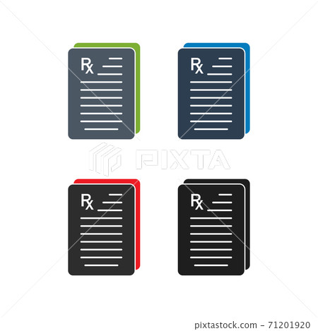 Doctor Prescription Icon Set. Flat style vector EPS. 71201920