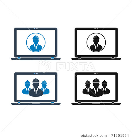 Online Engineering Servicing Help Icon Set.... - Stock Illustration ...