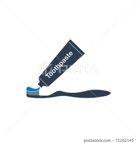 Toothbrush with Toothpaste and tube icon. Flat... - Stock Illustration ...